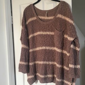 Free People Oversized Striped Sweater